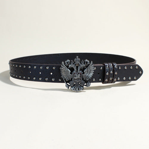 Royal Eagles Studded Leather Belt
