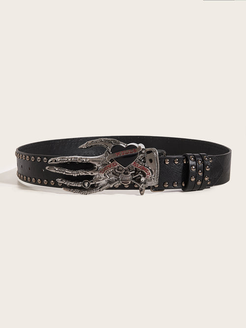 Love Kills Slowly Studded Leather Belt (3 Colors)