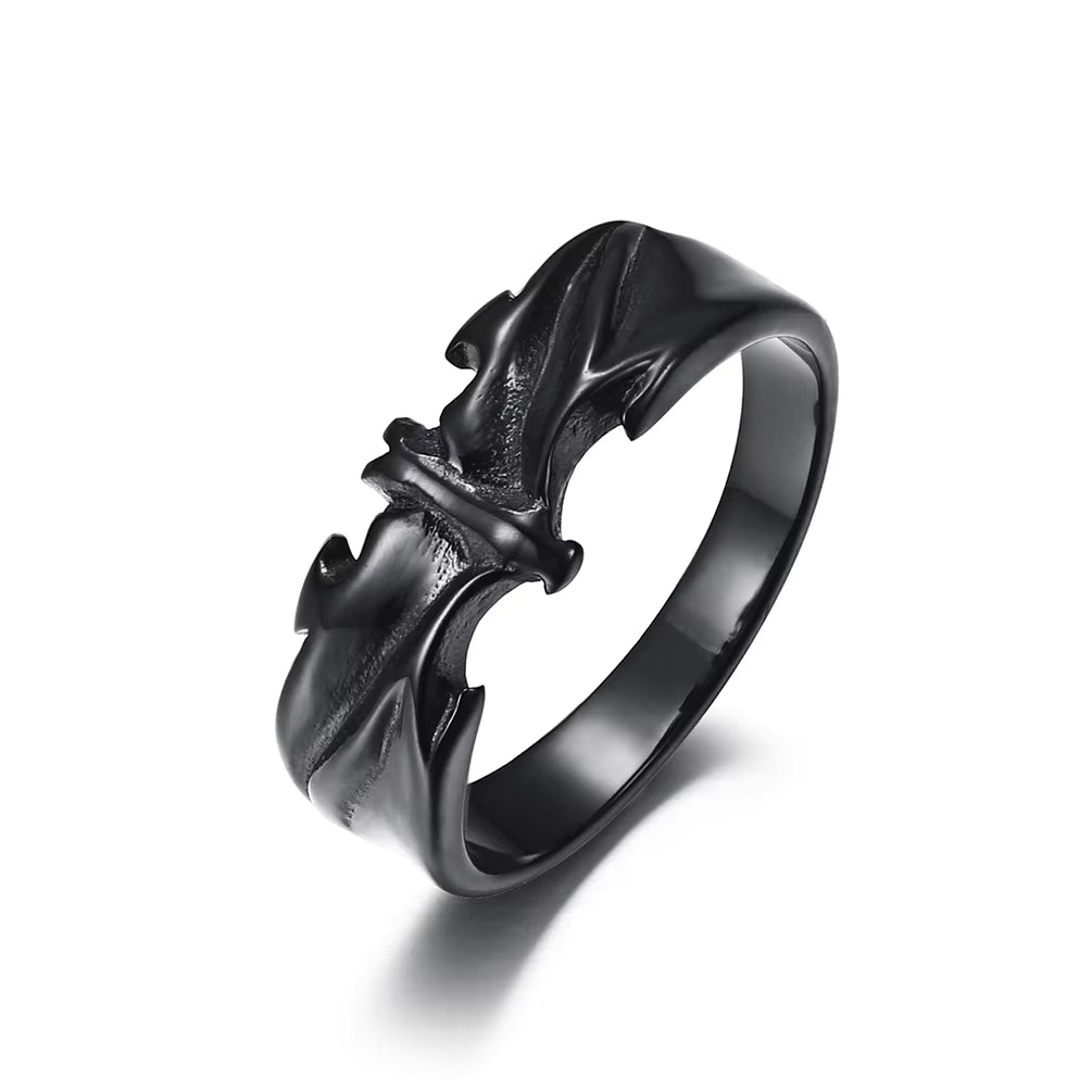 Black Gothic Bat Ring