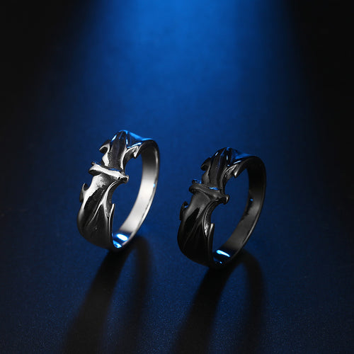 Gothic Bat Stainless Black Steel Ring